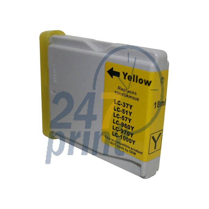 Compatible BROTHER LC-970Y Inkt Cartridge  Geel van 247print.nl