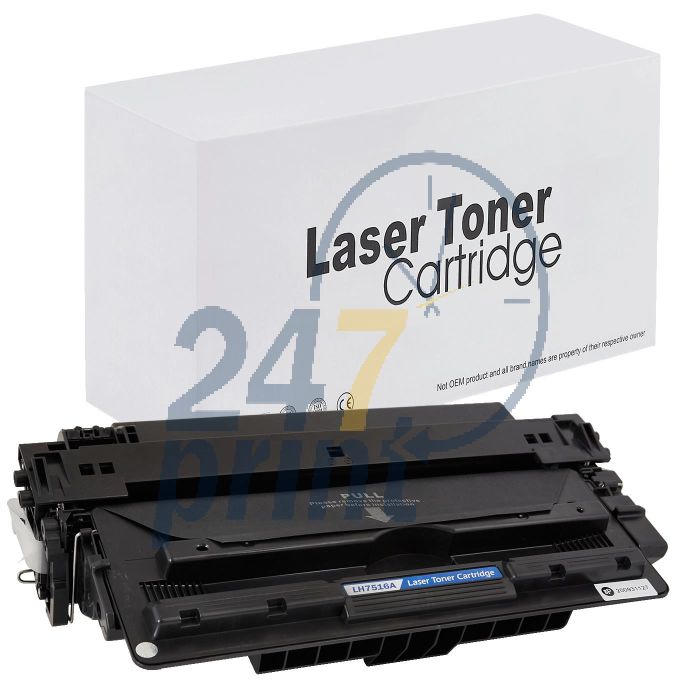 Compatible HP 16A / Q7516A Toner Cartridge  Zwart van 247print.nl