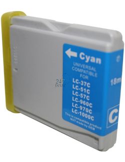Compatible BROTHER LC-1000C Inkt Cartridge Cyaan van 247print.nl