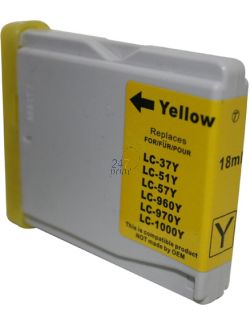 Compatible BROTHER LC-970Y Inkt Cartridge Geel van 247print.nl